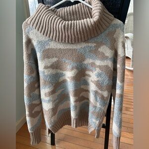 Christian Siriana Army camo print cowlneck  oversized sweater